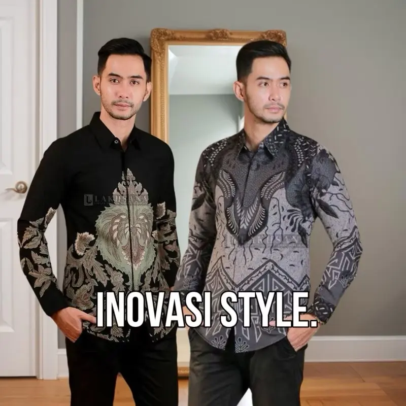 Batik Pria Lengan Panjang Batik HRB078 Size M L XL XXL Reguler