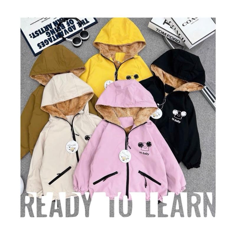 Hi-Baby Áo Khoác Gió Lót Lông Cho Bé Trai Và Bé Gái Chất Liệu Chống Nước Dày Dặn Ấm Áp Thiết Kế Đa Năng Phong Cách Đơn Giản Dễ Phối Đồ