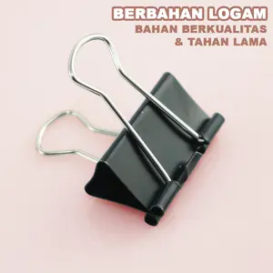 Binder Klip Kuat dan Tahan Lama – 5 Pilihan Ukuran – 1 Box 12 pcs GJ0708 paper  clips penjepit  buku