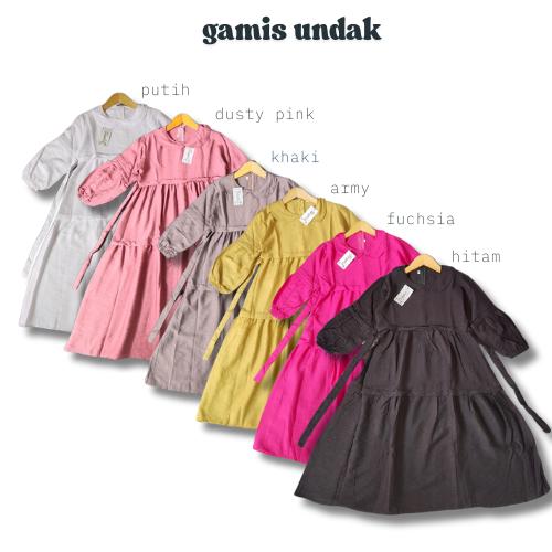 Gamis muslimah anak perempuan latifa Polos linen usia 3 - 12 tahun Gamis free kerudung anak 0