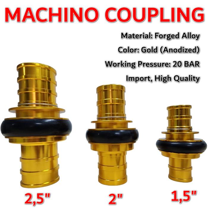 Gambar Coupling MACHINO Forged Aluminium Alloy – Gold Color – Kopling Selang Pemadam / Fire Hose Connector - 2 inch dari gudangsafetycom Kota Administrasi Jakarta Barat Tokopedia