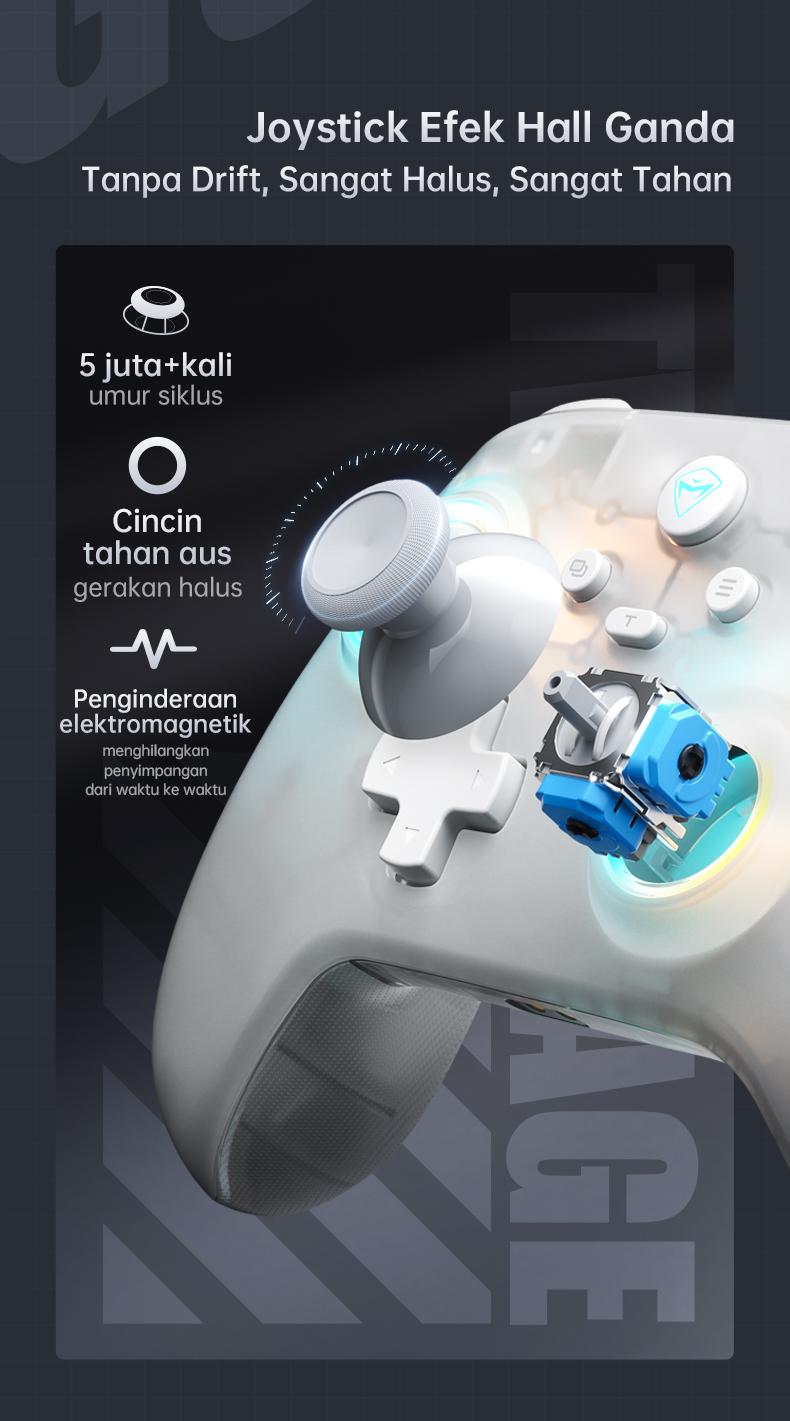 Machenike G3 V2 Wireless Gaming Controller With Dock Pengisian Tri-Mode Bluetooth Baterai 1000mAh Hall Effect Trigger Joystick Gamepad untuk Switch Steam PC