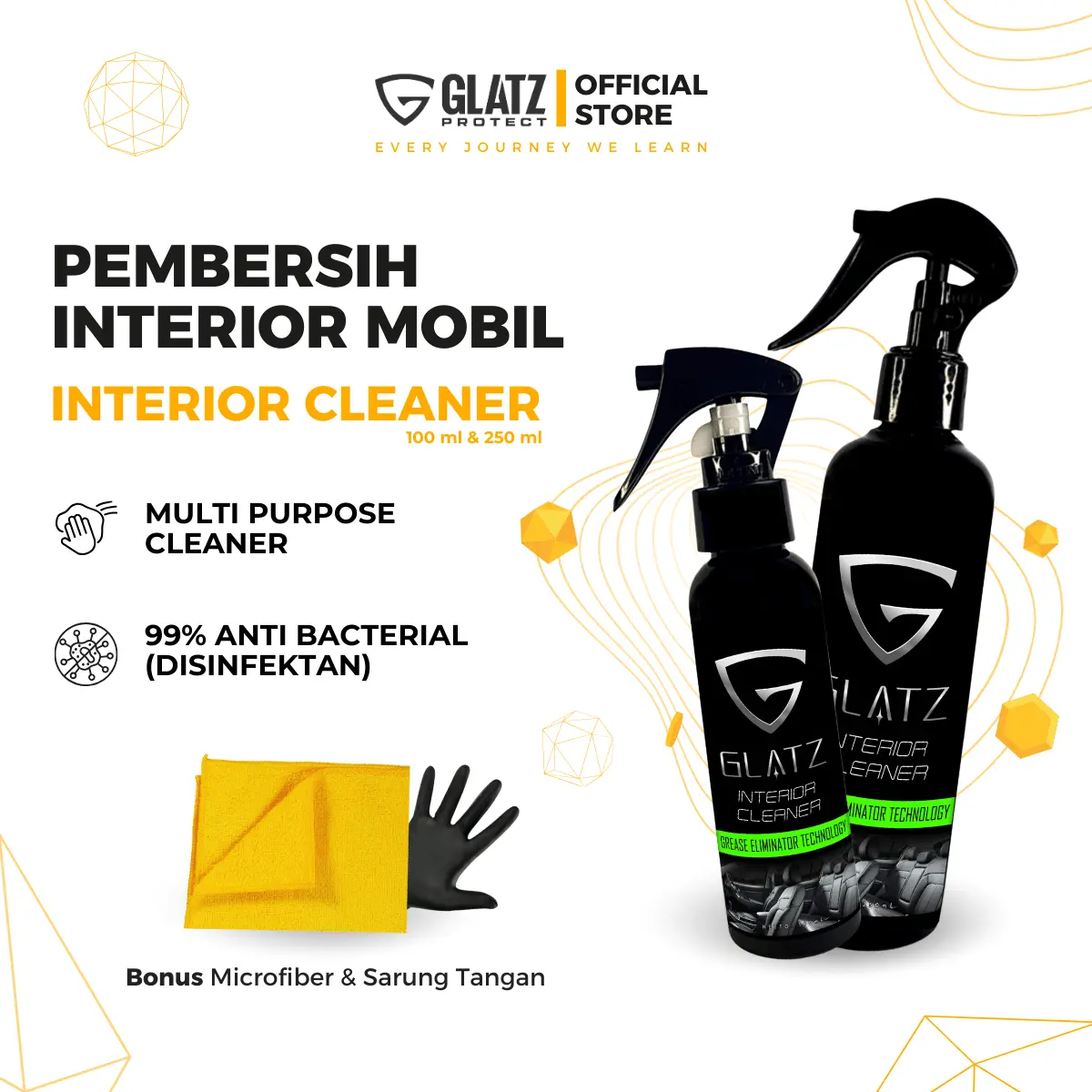 PEMBERSIH INTERIOR MOBIL PLAFON DASHBOARD JOK KULIT STIR MOBIL INTERIOR CLEANER GLATZ paket  pembersih