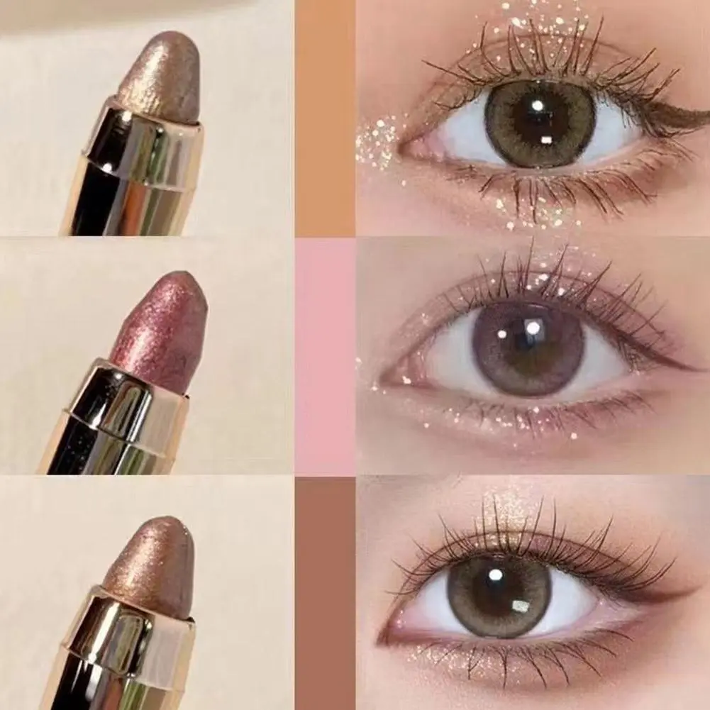 Cream Shimmer Single Eyeshadow Crayon Lazy Eye Makeup High -light Eye Shadow Pena Double Eye Shadow Stick Berbaring Silkworm Pen Eyeshadow Murah Glitter Untuk Pemula