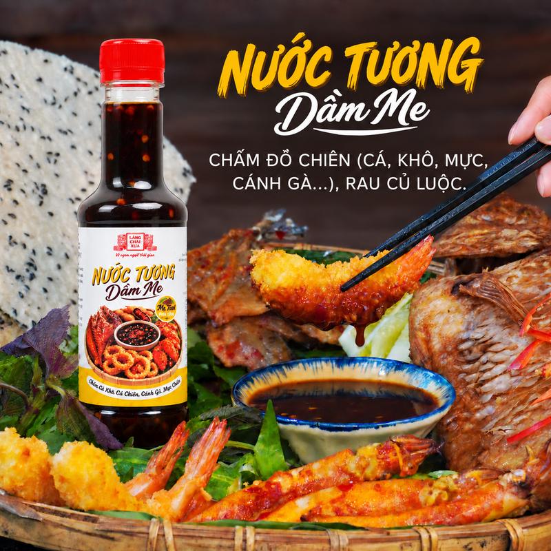 Nước tương pha sẵn dầm me Làng Chài Xưa 310g - Chấm cá khô, cá chiên, cánh gà mực chiên