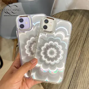 Casing Hologram Flower 3D Shine VV V60 LITE Y21D V40 V50 LITE V21 V23 V25 V27 V29E Y01 - Y91 Y913 Y95 Y91C Y100 Y400 Y04 Y04S Y19S GT Softcase Hp 3D Illusion Aesthetic