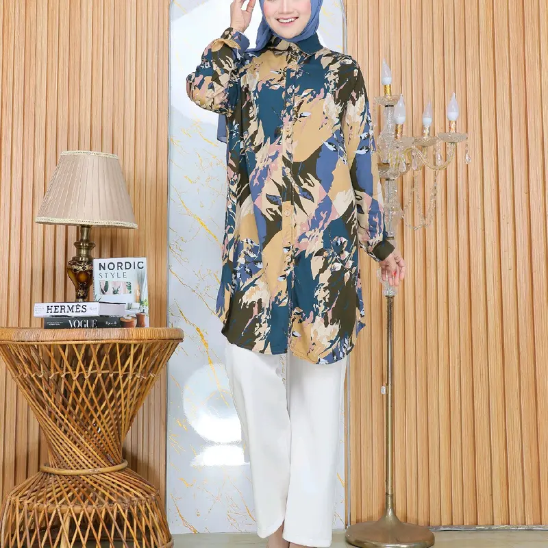 TUNIK MOTIF RAYON TWILL/STANDAR/JUMBO 0
