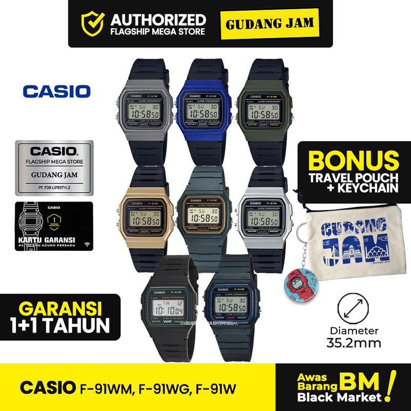 Jam Tangan Casio F-91WM |Jam Tangan Pria Cowok | Digital | Anti Air | Original | Casio Watches | Kaca Resin | F-91WM F-91W F91W F91WG F 91 WM 2
