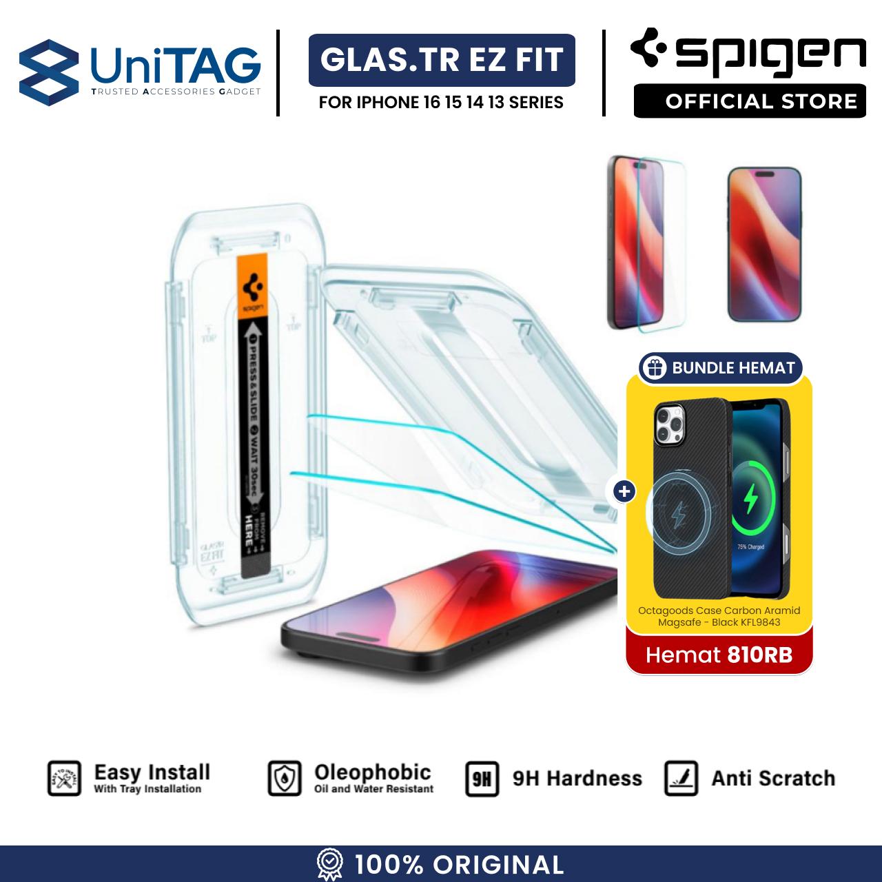 Spigen iPhone 16 Pro Tempered Glass with Tray 2 Pack GlastR EZ Fit - Transparency AGL07928-OLD-1