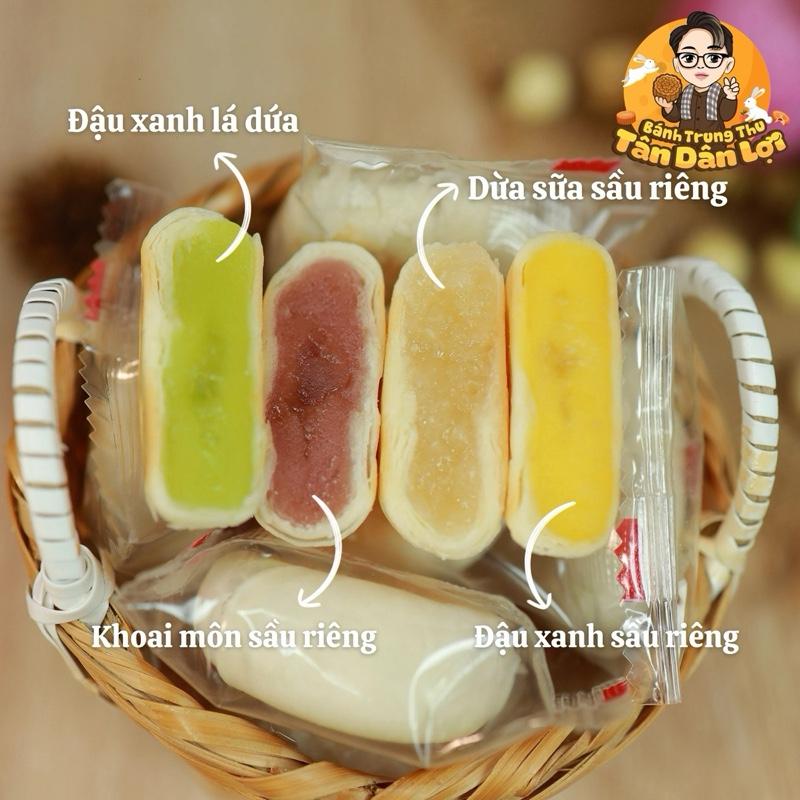 Bánh Pía Mix 3 Vị Tân Dân Lợi ít ngọt Nhân Đậu Xanh Sầu Riêng Khoai Môn Sầu Riêng Dừa Sữa Sầu Riêng Lá Dứa Food