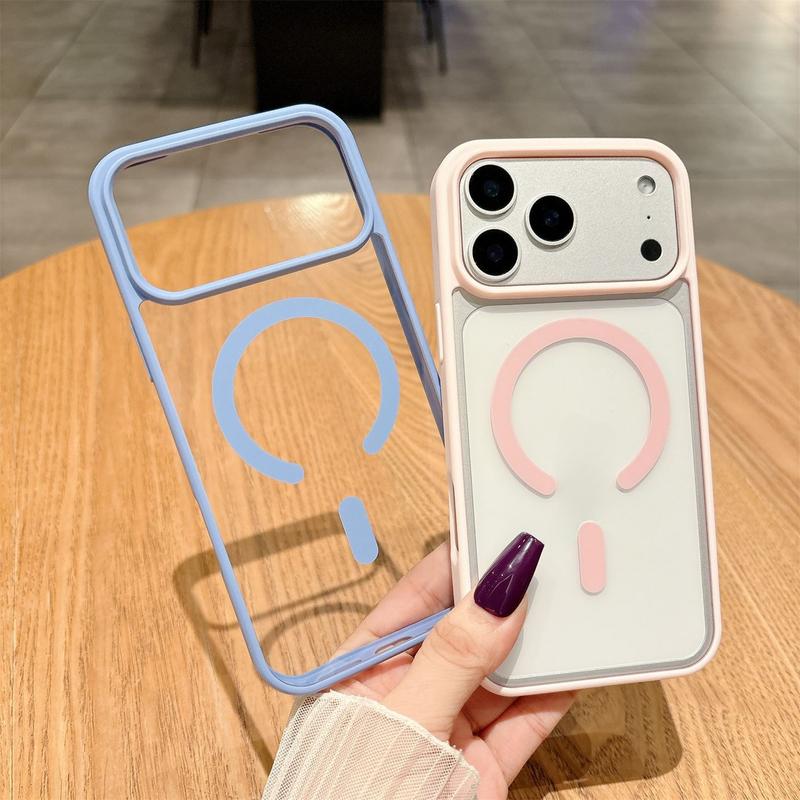 Ốp lưng trong suốt, không có họa tiết, tương thích với iPhone 18, iPhone 11, 17, 16, 15, 14, 13, 12 Pro Max, iPhone 17 Air, hỗ trợ sạc không dây và có tính năng hút nam châm.