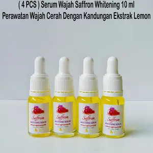 DAPAT 4 PCS Serum Wajah Saffron Whitening 10 ml With Lemon Plus Vitamin E