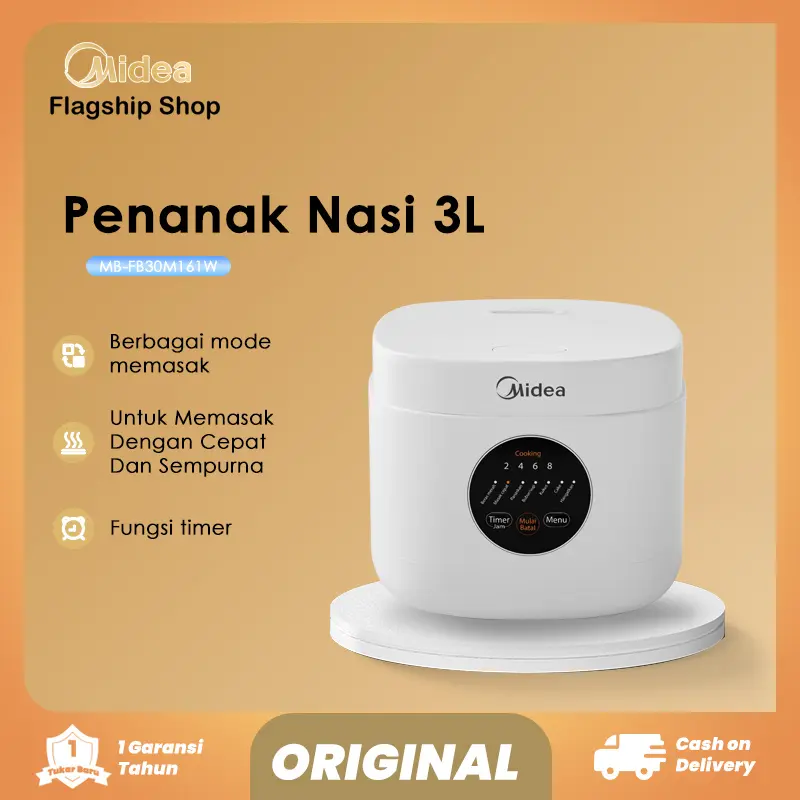Rice Cooker Midea  MB-FB30M161 1L Digital  Magic Com Penanak Nasi 7 Mode Masak