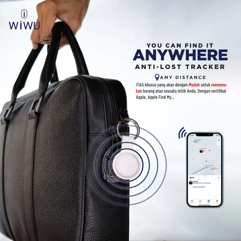 Wiwu iTag Pelacak Anti Hilang GPS - WT, Durasi Penggunaan 300 Hari 5