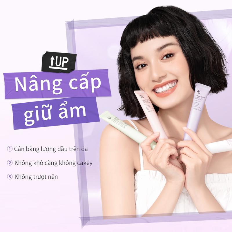 【Click To Order!!】kem lót za SPF36 PA++ Kem dưỡng ẩm lâu trôi cả ngày UV kem lót tím Makeup Primer Cosmetic Nữ Mỹ Phẩm Trang Điểm 3