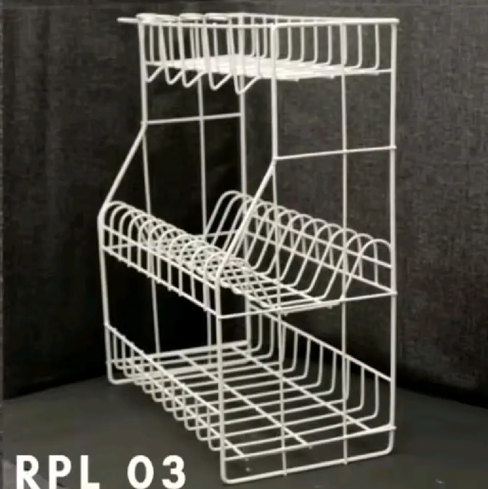 Rak piring susun 3 RPL 03/Rak Piring Wastafel Besi Gelas Plastik