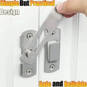PROMO TaffHOME Grendel Kait Pintu Geser Kunci Sliding Door Latch Steel - B100 MURAH