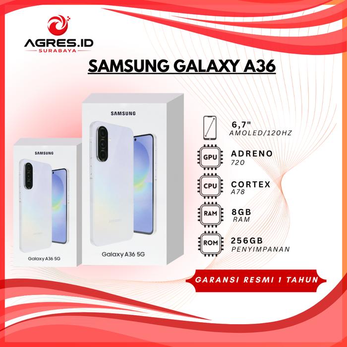 Gambar SAMSUNG GALAXY A36 5G 8GB 256GB ( BLACK / LAVENDER / LIME ) - GARANSI RESMI - LIME dari Agres ID Surabaya Kota Surabaya Tokopedia