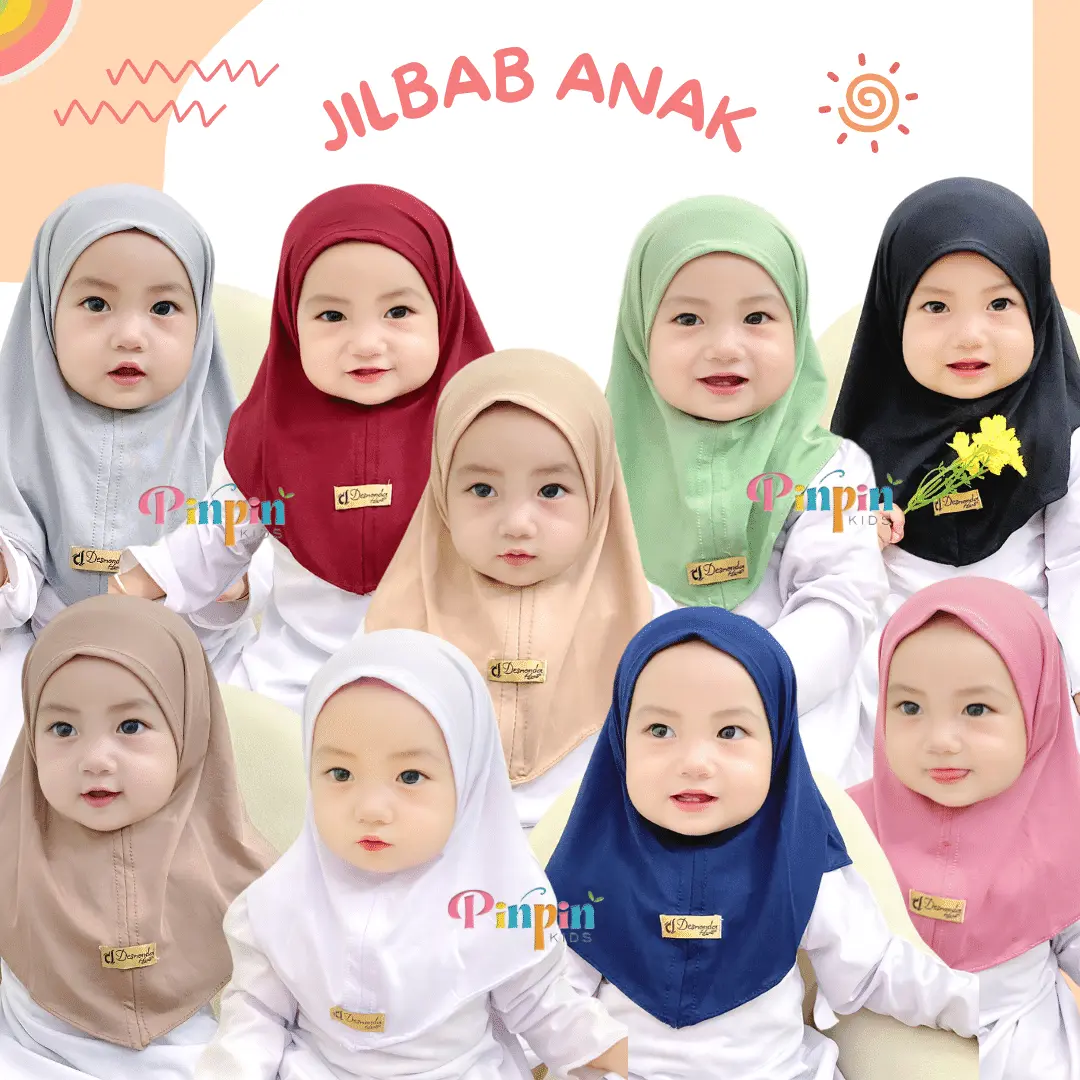 Pinpin Kids - Jilbab Anak  Instan  Maurin Newborn Usia 0-1 Th Simple / Kerudung  Bayi Muslim / Pashmina
