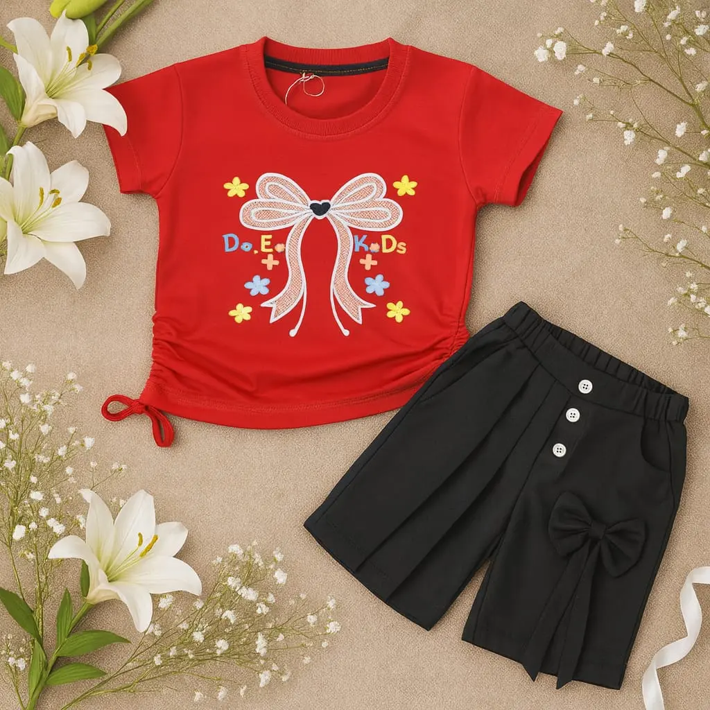 BAJU MERAH +ROKCEL HITAM