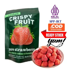 casheli Stroberi Crispy Freeze-dried Strawberry 50g Food Snacks Cemilan Manis Stroberi Crispy Snacks Makanan Chips snacks Keripik