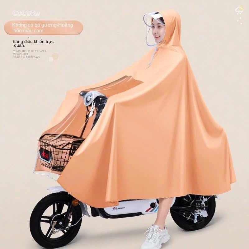 Áo Mưa Choàng Chùm Kín Xe(1 Người và 2 Người) Chất Liệu PVC Cao Cấp có tấm chắn Nước Thời Trang An Toàn Khi Điều Khiển Xe Máy