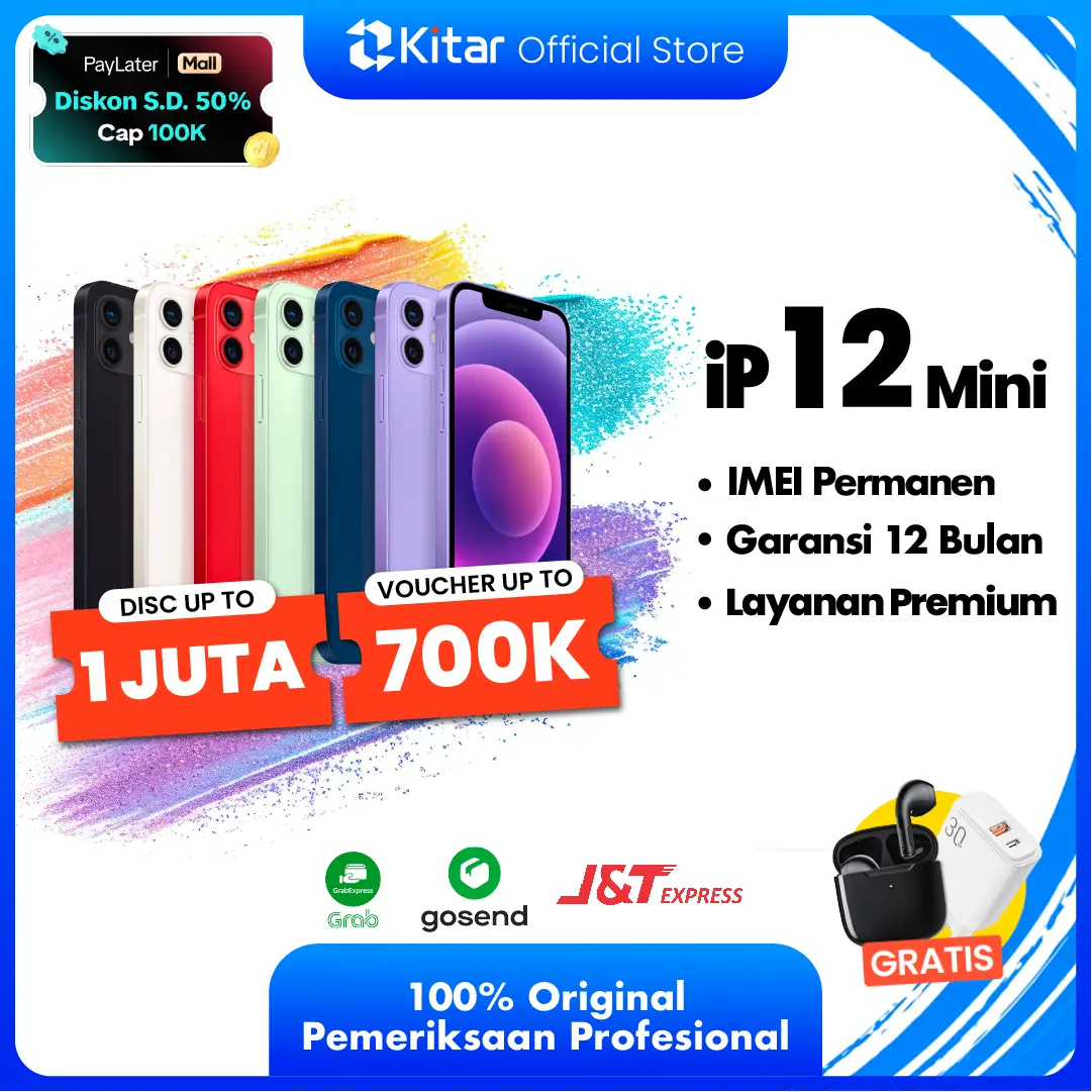 [Secondhand] iPhone 12 Mini ex iBox Beacukai IMEI Permanen Garansi 12 Bln Kualitas Teruji Resmi FULLSET 64GB 128GB 256GB