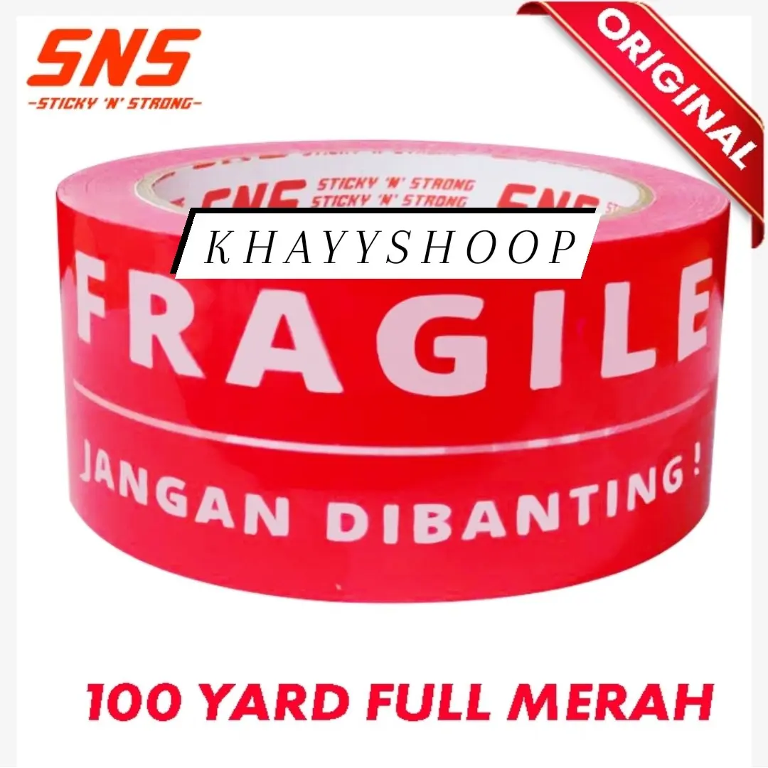 Lakban Fragile 100Yard Merah SNS