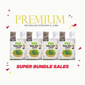 Soar Premium Tofu Cat Litter Pea 2.8kg/7L 4 Packs Combo