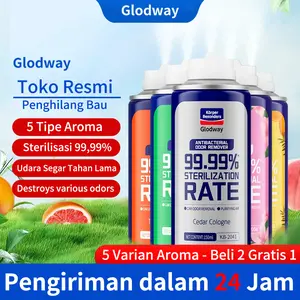 Glodway Pengharum Mobil - Anti Bau, Sterilisasi 99.99%, Rasa Lemon Magnolia, Semprotan Otomatis, Paket 5 Botol (Beli 2 Gratis 1)-car