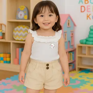 HANNA - Setelan Anak Gian CUTE CAT / One Set Baju Dan Celana Pendek Anak Perempuan