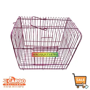 kandang untulan burung persegi warna PINK ukuran 24x17x20cm, kandang jemur burung, kandang hewan peliharaan mini, sangkar burung