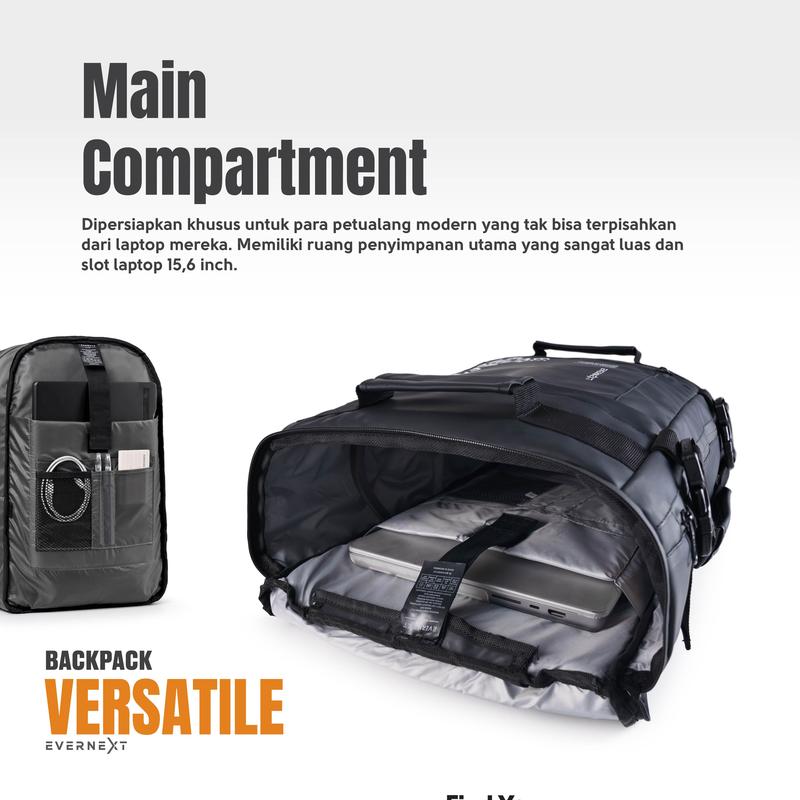 Product Introduction of EVERNEXT Tas Ransel Pria Multifungsi Anti Air Backpack Laptop Versatile 3in1 Pria Tas Travelling Pria Tas Koper Pria Terbaru 10