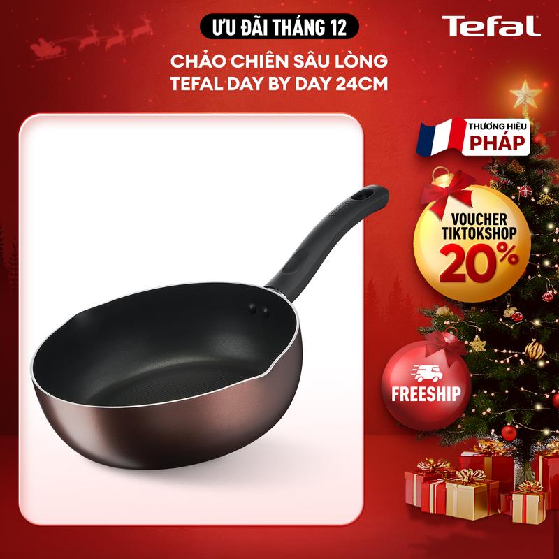  Chảo chiên sâu lòng Tefal Day By Day 24cm G1436405 - Thermo-Spot báo nhiệt độ chiên xào phù hợp 