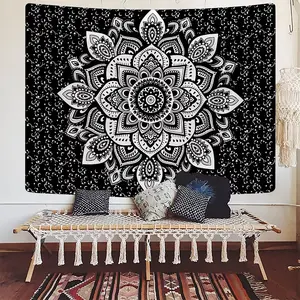 Latar belakang permadani Bohemian, dekorasi dinding ruang tamu kamar tidur, hiasan pemandangan, kain pengaturan ruangan