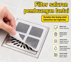 Jaring Saring Saluran Lantai Anti Rambut Dan Serangga Stiker Penyaring Pembuangan Air Kamar Mandi Praktis