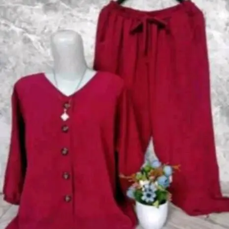 LD.110.120.130 CM XL.XXL.XXXL SETELAN ANDIN KANCING JUMBO // SETELAN CRINKLE AIRFLOW // SETELAN LENGAN PANJANG // SETELAN WANITA DEWASA // SETELAN FULL KANCING AKTIF // SETELAN VIRAL TERBARU 2024