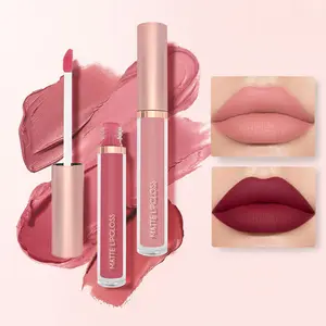 3PCS Soft Matte Lipcream Long Lasting Waterproof Durable Non Stick Cup Smooth Moisturizing Lip Stains Women's Makeup