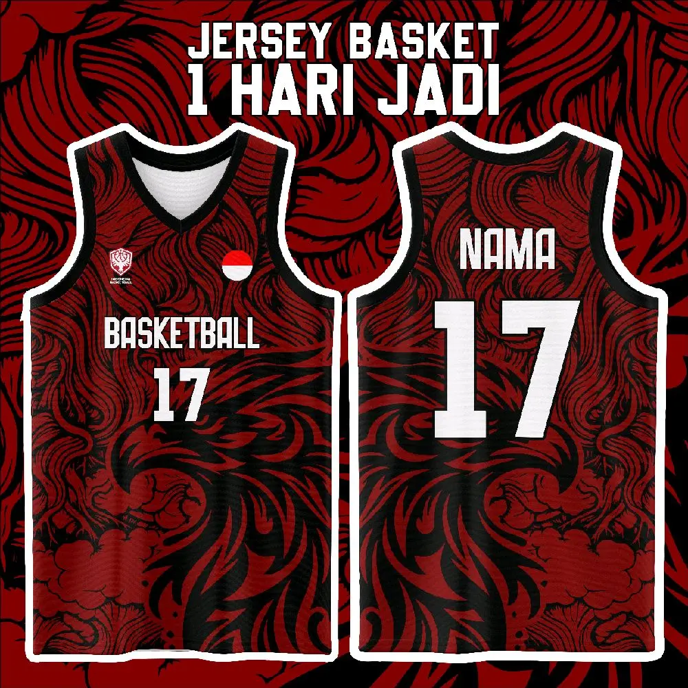 Jersey Basket Custom - Cetak Nama & Nomor Sendiri - Bahan Premium Dryfit - 1 HARI JADI