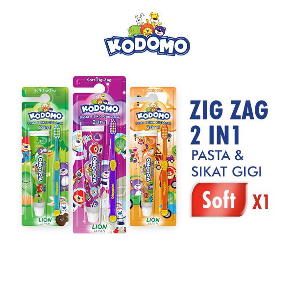 Gambar Kodomo Sikat Gigi 2in1 Zigzag dari Wings Indonesia Kab. Bekasi Tokopedia
