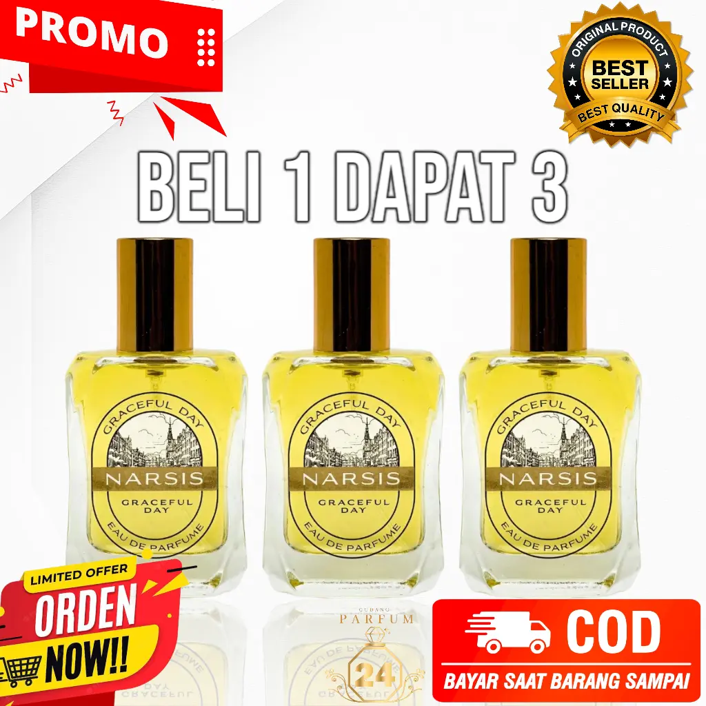 PARFUME NARSIS eau de 30 ml promo beli satu dapat 3 Perfume Tahan Lama 24 Jam