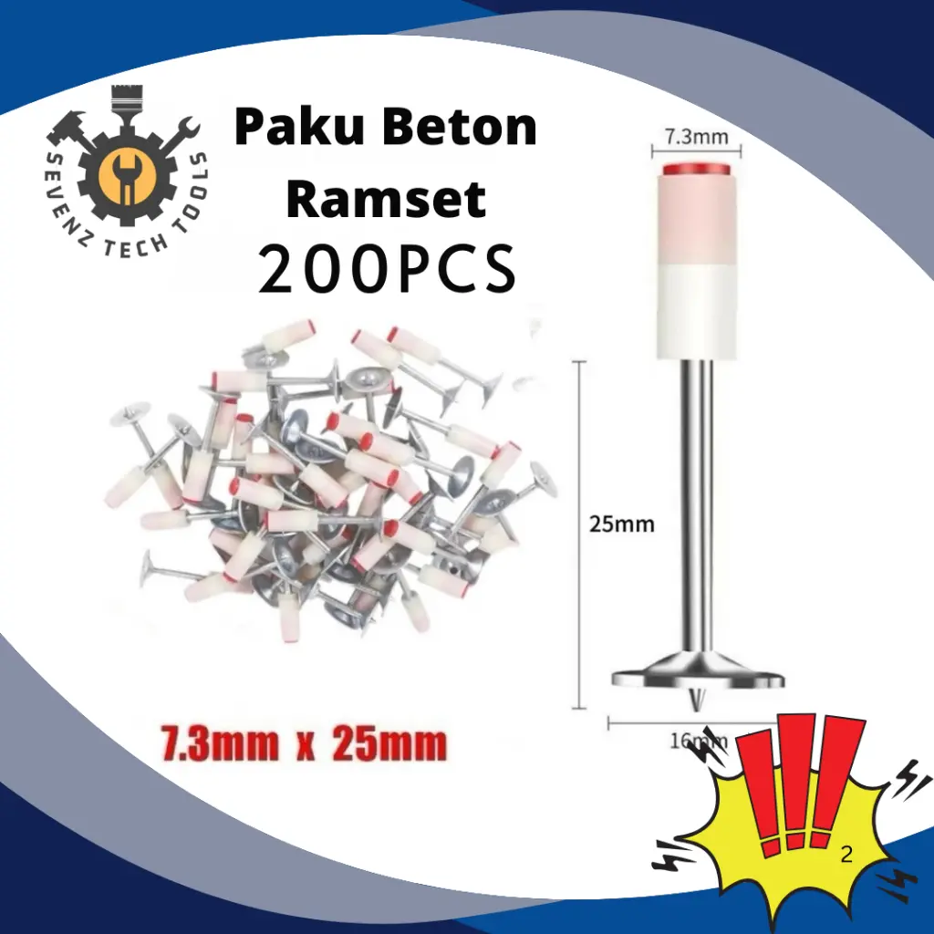 (50pcs 100pcs 200pcs)Paku Tembak Beton 7.3mm T-Rex Baru Original Paku Beton Mini Ramset 7.3mm Paku Mini Nail Fastening Gun T-rex Mini
