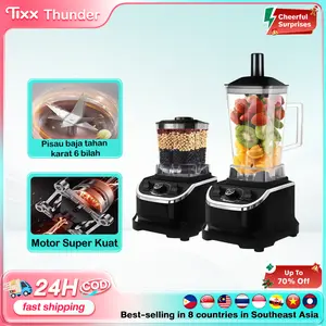 TIXX Juicer 2L 450W Multifungsi Blender Hadiah Foodgrade Kapasitas Besar Mixer Listrik Bahan PC Kelas Makanan Jus Sayuran Jus Tahan Karat 6 Pisau 3in1