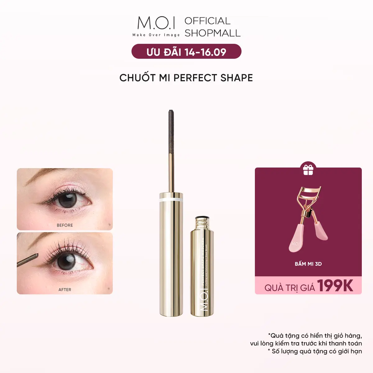 Mascara dài và cong mi lâu trôi - MOI Perfect Shape Mascara 4ml