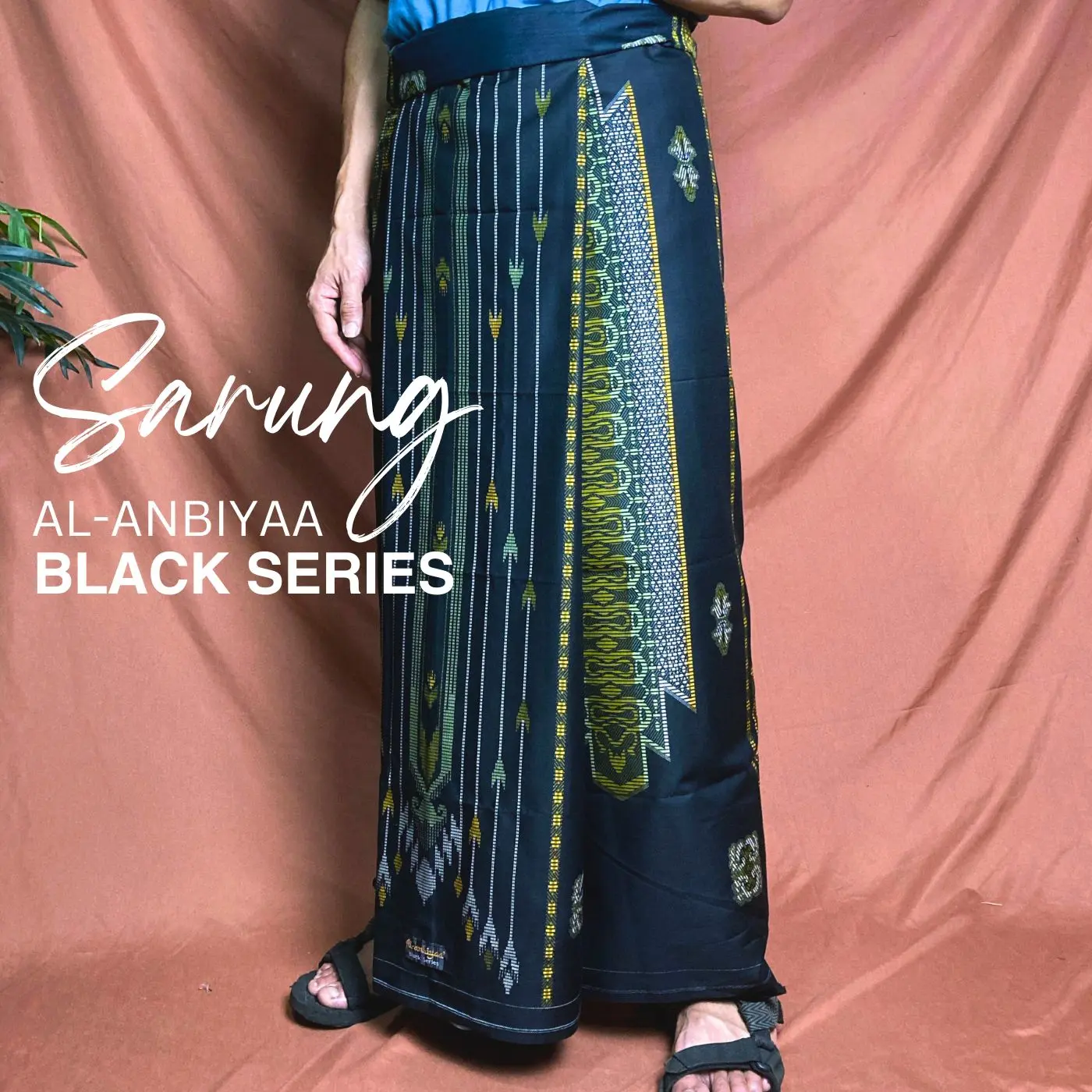 Sarung Katun Al Anbiyaa Black Series Motif Songket Pria Muslim