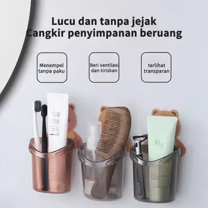 [Piala beruang] + [cangkir obat kumur] + [cangkir pembuangan] + [cangkir sikat gigi]