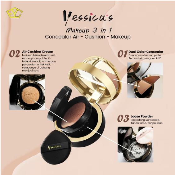 FYC Yessica's Air Cushion [3IN1] With SPF 30 PA+++, Concealer, Air Cushion, And Loose Powder 2