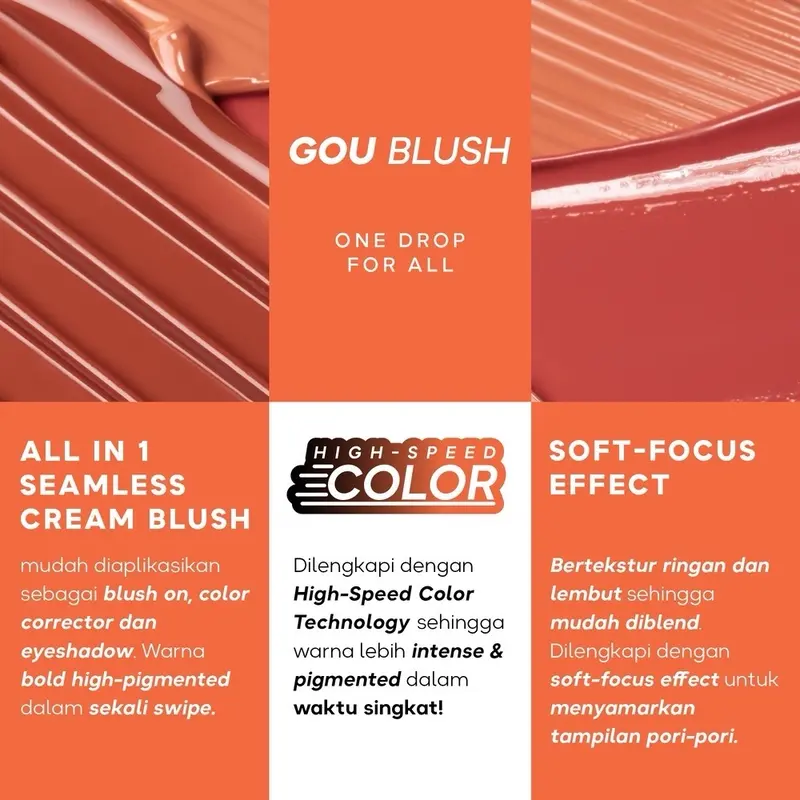 Goute Gou Cream Blush On All in One Blush On Color Corrector Eyeshadow Creamy Box 3