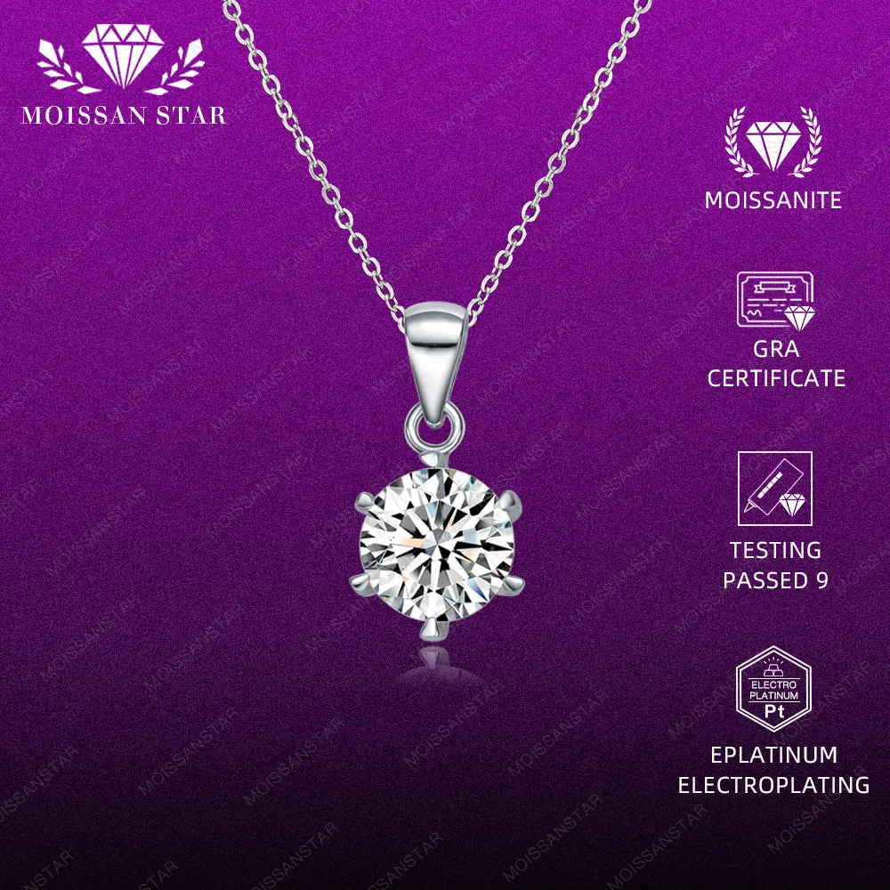 OS4-MN02 Moissanite Kalung Liontin Panjang Keren Dengan Sertifikat GRA Dan  Garansi 1 Tahun Desain Mewah Elegan Simpel Asli For Gift bday birthday Set Hadiah Pasangan Cewe Wanita Perempuan Cowo Pria Laki laki  Free Box MN02