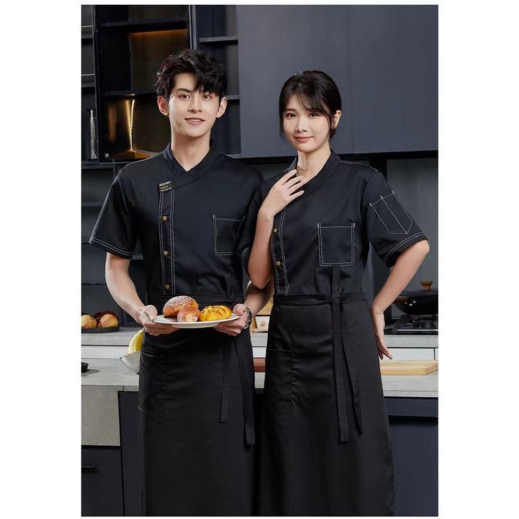 Product Introduction of CSFC037S Chef Uniform Short Sleeve Shirt Chef Jacket Kitchen Western Restaurant Cook Hotel Restaurant Workwear Power chef uniform 25